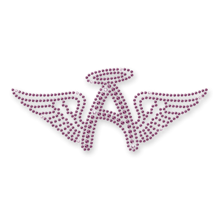 Rhinestone Shining Purple Wings Iron On Motif